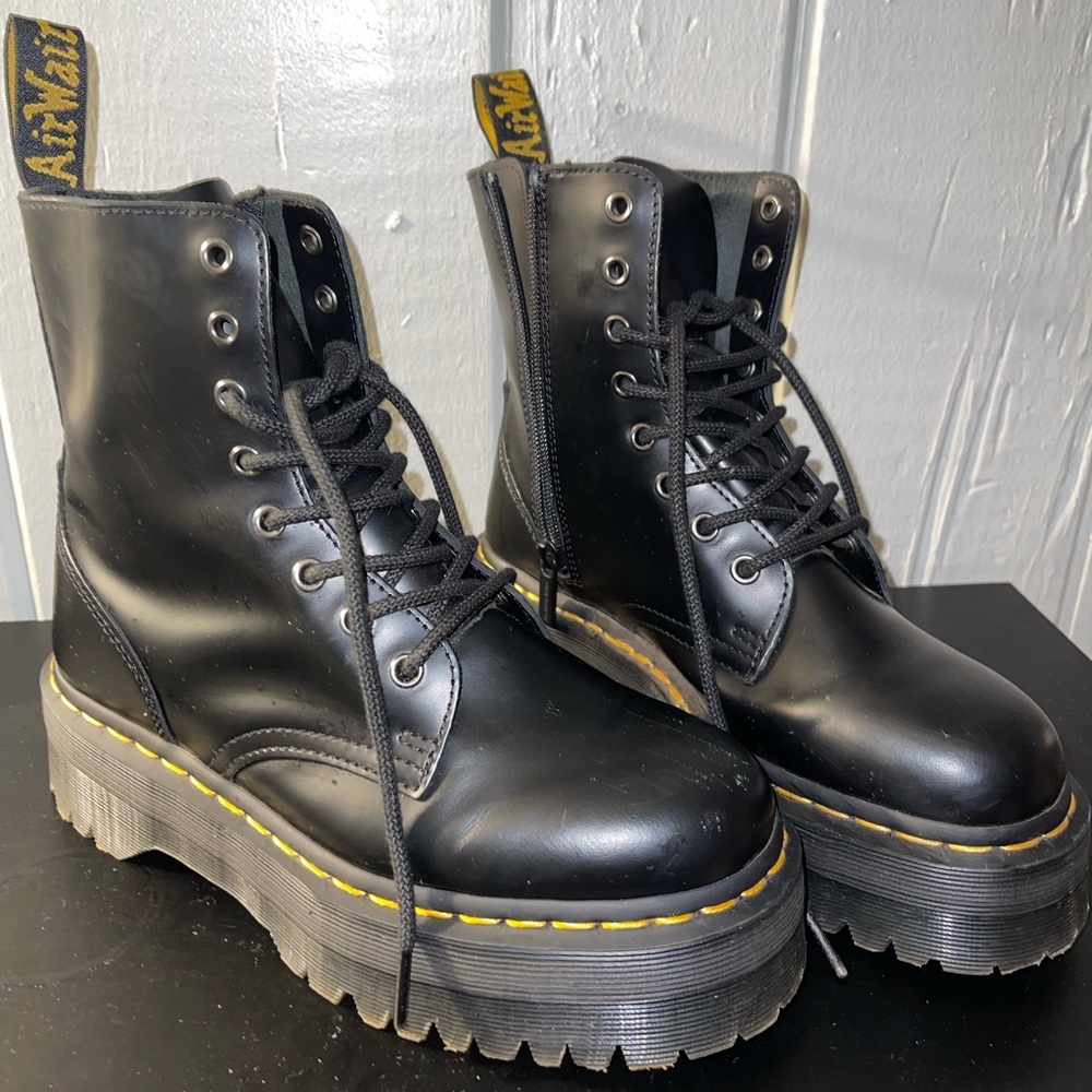 Dr. Marten Leather Platform Boots - Picture 3 of 4